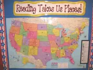 28 Creative New Year Bulletin Board Ideas 25 reading map