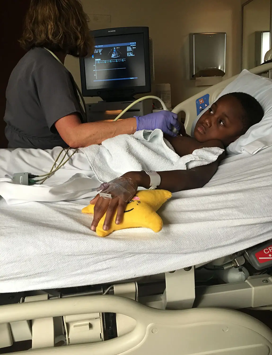 Taevion Norris in the hospital