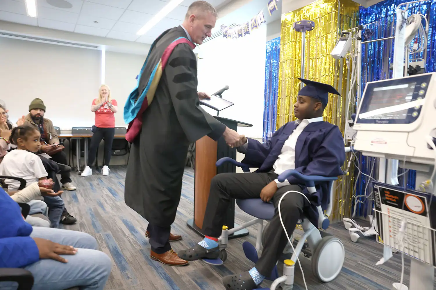 Taevion Norris at his hospital graduation