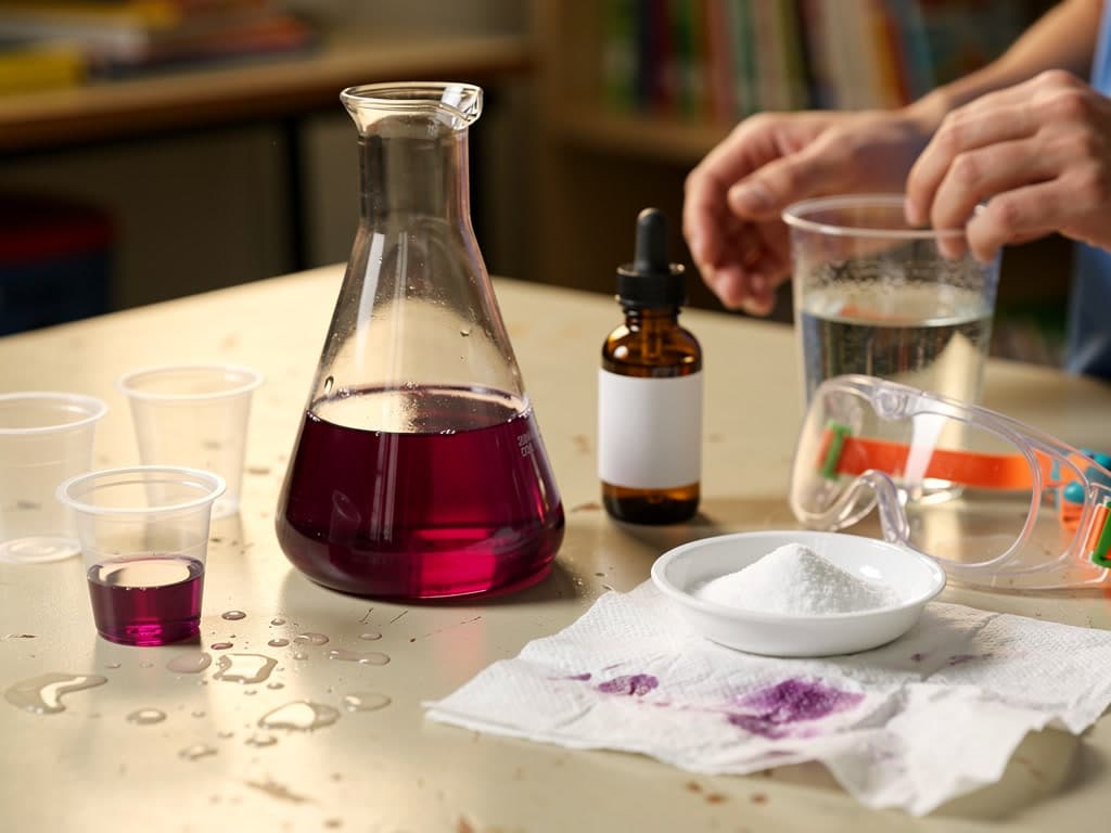 A 5-Day First-Week Science Plan for K–5 1 Purple cabbage indicator flask and goggles for a day-one mystery flask lab
