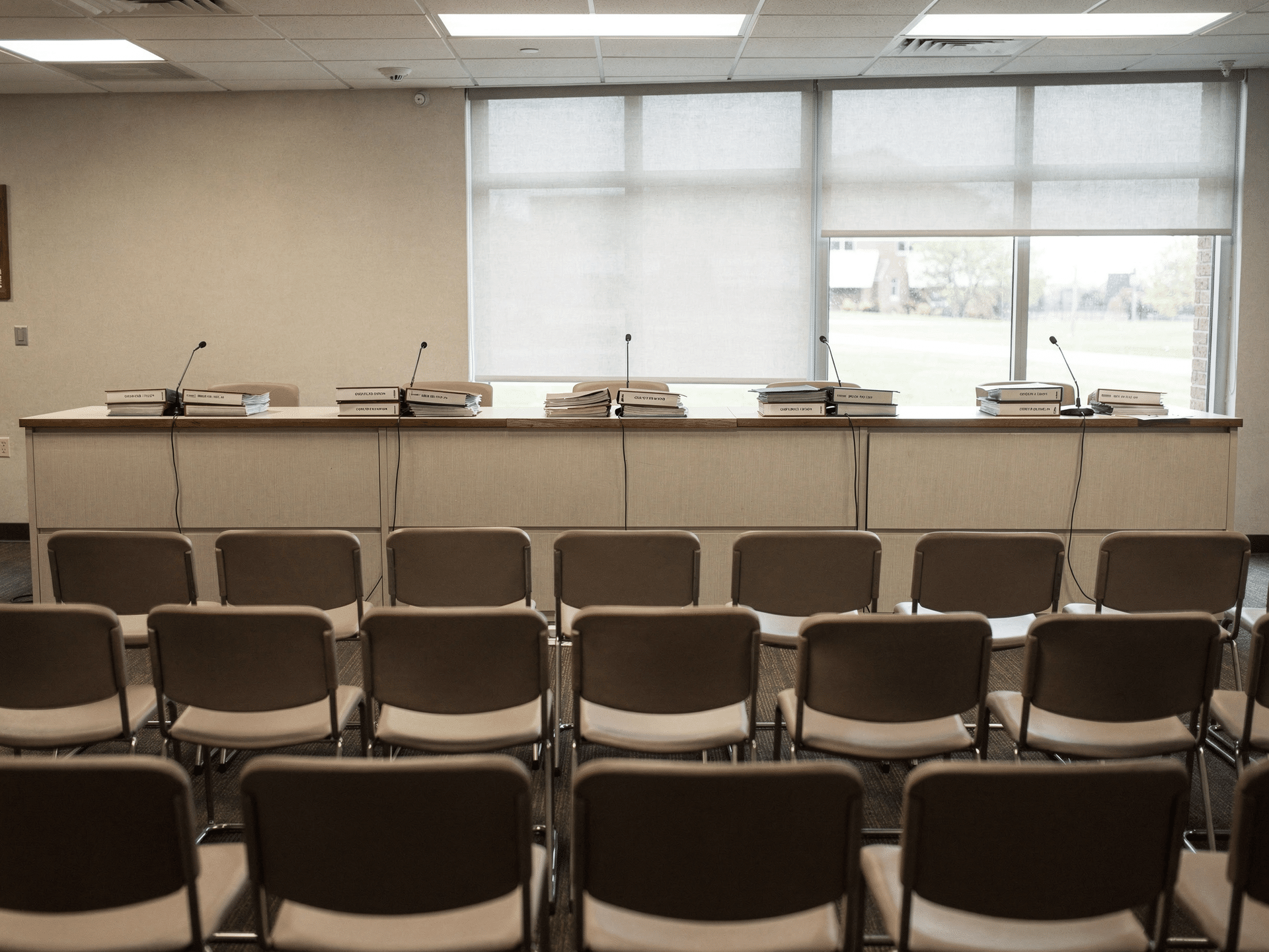 Empty school board meeting room